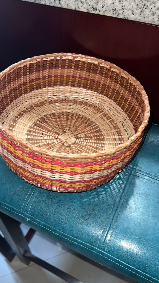 Red and Yellow Bamboo Basket